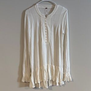 Free People Your Girl Button Front Tunic- Cream